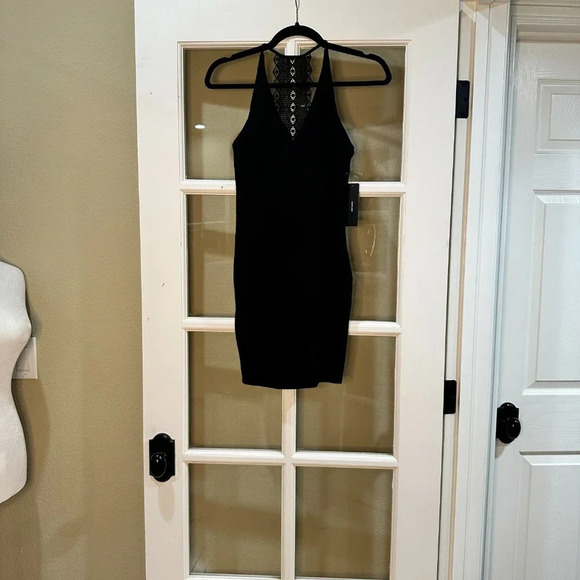 NWT LULU'S Frederica Black Lace Back Body Con Mini Dress - XS - Picture 4 of 11